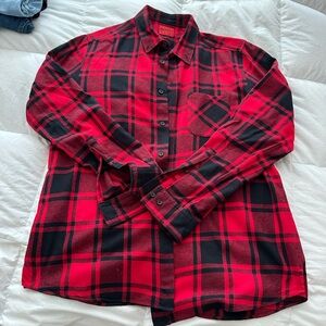HUGO by Hugo Boss Longsleeve Button Up Flannel Red Plaid shirt